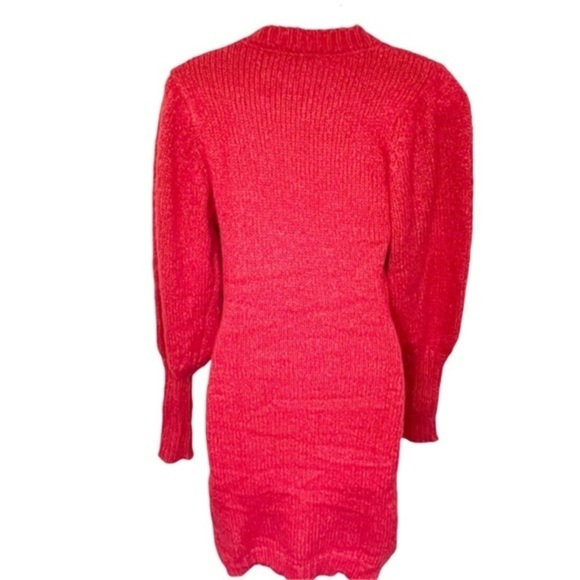 One One Six Red Balloon Sleeve Sweater Dress - S - NWT - Picture 4 of 8